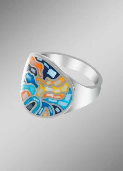 Damenring mit Mosaik-Design