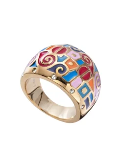 Damenring mit Mosaikmuster und Kristallen