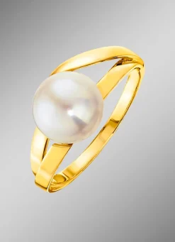 Damenring mit Süßwasser-Zuchtperlen-Bouton