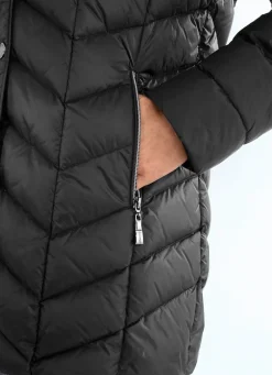 Daunenjacke mit abnehmbarer Kapuze