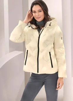 Daunenjacke mit fester Kapuze