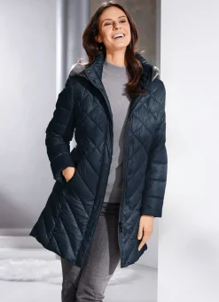 Daunen-Kurzmantel mit abnehmbarer Kapuze