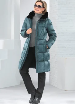Daunen-Kurzmantel mit fester Kapuze