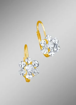Diamant-Ohrringe in Blütenfrom mit 2 lupenreinen Brillanten
