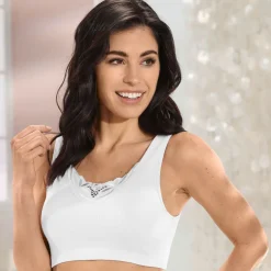 Dreierpack Bustiers mit Batist-Stickereimotiv