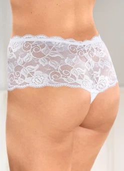 Dreierpack String-Pants aus elastischer Spitze