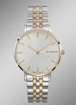 Dugena-Quartz-Damenuhr mit Edelstahlbandgehäuse