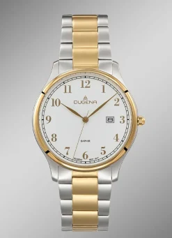 Dugena-Quartz-Herrenuhr mit Edelstahlbandgehäuse