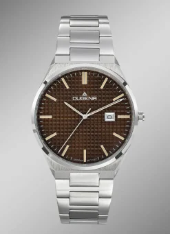 Dugena-Quartz-Herrenuhr mit Edelstahlbandgehäuse
