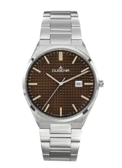 Dugena-Quartz-Herrenuhr mit Edelstahlbandgehäuse