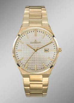 Dugena-Quartz-Herrenuhr mit Edelstahlbandgehäuse