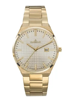 Dugena-Quartz-Herrenuhr mit Edelstahlbandgehäuse