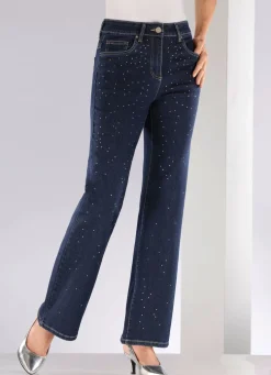 Edel-Jeans mit dekorativer Strasszier