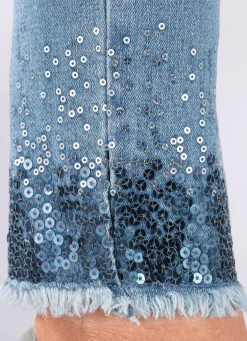 Edel-Jeans mit Fransensaum