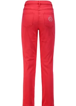 Edeljeans mit Stickerei in 7/8-Länge