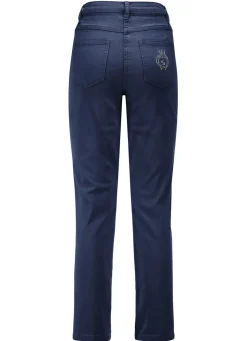 Edeljeans mit Stickerei in 7/8-Länge