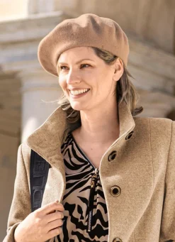 Edle Damen-Baskenmütze, mit Walk aus Schurwolle