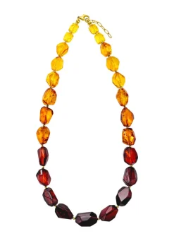 Edle Halskette mit Bernstein und Hämatit