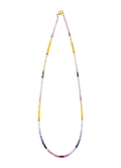 Edle Halskette mit echt Safir in Multicolor