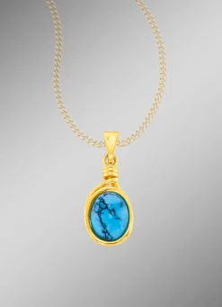 Edle Unikate: Anhänger mit Türkis, beh., und mit Matrix