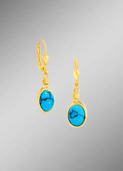 Edle Unikate: Ohrringe mit Türkis, beh., und mit Matrix