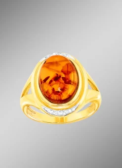 Edler Damenring mit echt Bernstein