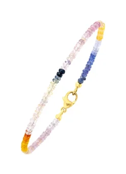 Edles Armband mit echt Safir in Multicolor