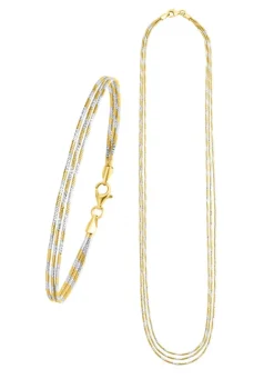 Edles Schmuck-Set in Bicolor, 2-teilig