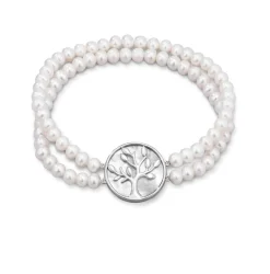 Elastisches 2-reihiges Armband mit Süßwasser-Zuchtperlen