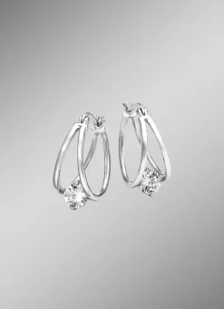 Elegante Creolen mit synth. Zirkonia