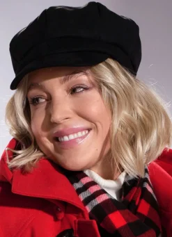 Elegante Damen-Ballonmütze, mit rückwärtigem Elastikeinsatz