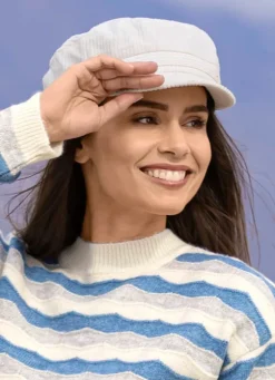 Elegante Damen-Ballonmütze, mit rückwärtigem Elastikeinsatz