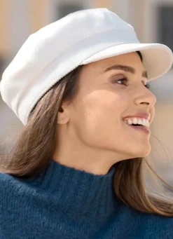 Elegante Damen-Ballonmütze, mit rückwärtigem Elastikeinsatz