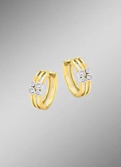 Elegante Klappcreolen mit synth. Zirkonia