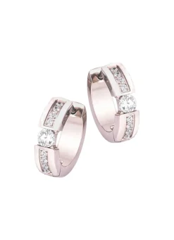 Elegante Klappcreolen mit synth. Zirkonia