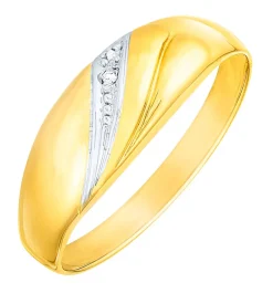 Eleganter Damenring in Bicolor mit Diamant