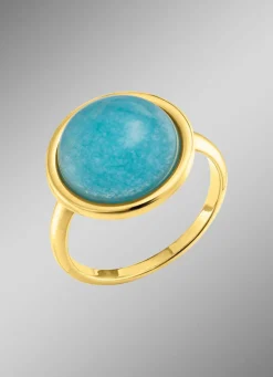 Eleganter Damenring mit echt blauem Chalcedon