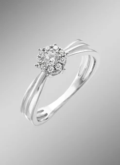 Eleganter Damenring mit synth. Zirkonia