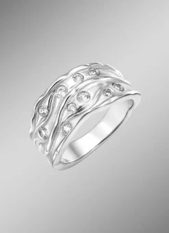 Eleganter Damenring mit synth. Zirkonia