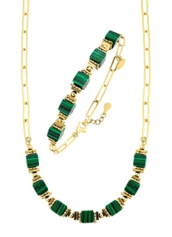 Eleganz trifft auf Moderne – Garnitur mit synth. Malachit