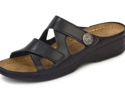 ELENA EDEN, bequeme Damen-Pantoletten, Weite G, mit Klettverschluss