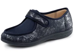 ELENA EDEN Hausschuh aus teilweise glänzend bedrucktem Textilmaterial