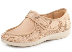 ELENA EDEN Hausschuh aus teilweise glänzend bedrucktem Textilmaterial