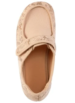 ELENA EDEN Hausschuh aus teilweise glänzend bedrucktem Textilmaterial