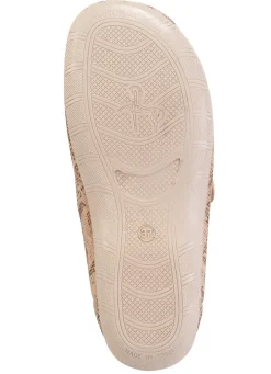 ELENA EDEN Hausschuh aus teilweise glänzend bedrucktem Textilmaterial