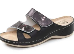 ELENA EDEN, klassische Damen-Pantoletten, Weite G, mit Klettverschluss