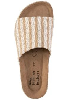 ELENA EDEN Pantolette aus grob gewebtem Textilmaterial