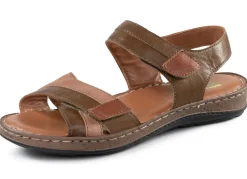 ELENA EDEN Sandale aus Nappaleder mit Kontrastbesätzen