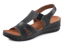 ELENA EDEN Sandale aus Nappaleder mit Metallschmuck