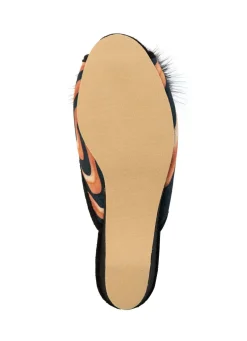 ELENA EDEN, schicke Damen-Pantoletten, Weite G, mit Kunstfellpompon